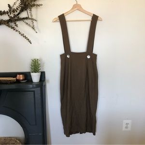 Vintage Ann Taylor linen suspender midi skirt